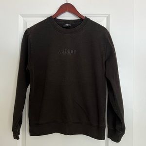 Black embroidered audere couture crewneck sweatshirt